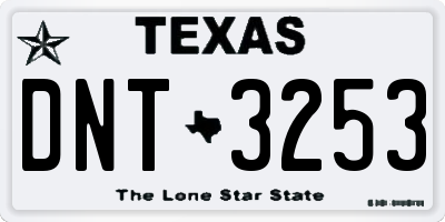 TX license plate DNT3253