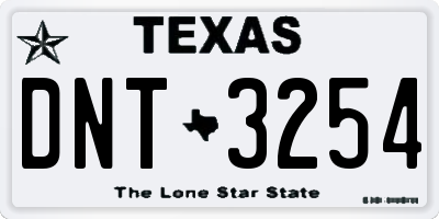 TX license plate DNT3254