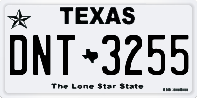 TX license plate DNT3255