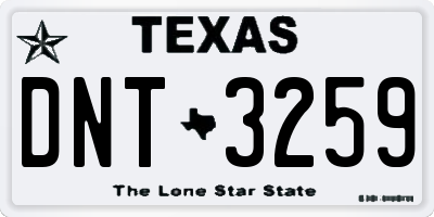 TX license plate DNT3259