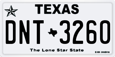 TX license plate DNT3260