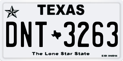 TX license plate DNT3263