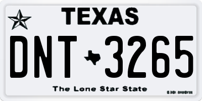 TX license plate DNT3265