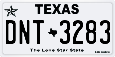 TX license plate DNT3283
