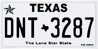TX license plate DNT3287