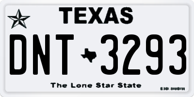 TX license plate DNT3293