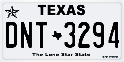 TX license plate DNT3294
