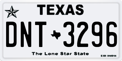 TX license plate DNT3296