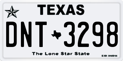 TX license plate DNT3298