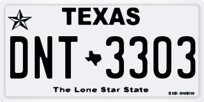 TX license plate DNT3303