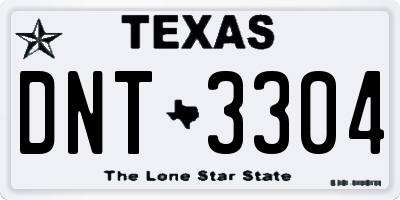 TX license plate DNT3304