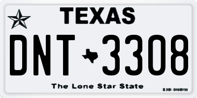 TX license plate DNT3308