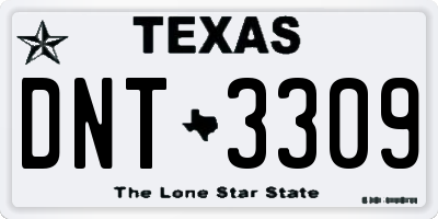 TX license plate DNT3309