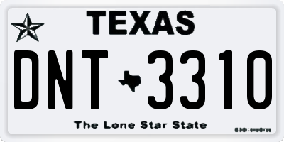 TX license plate DNT3310