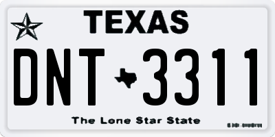 TX license plate DNT3311
