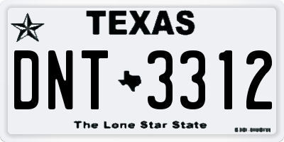 TX license plate DNT3312