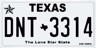 TX license plate DNT3314