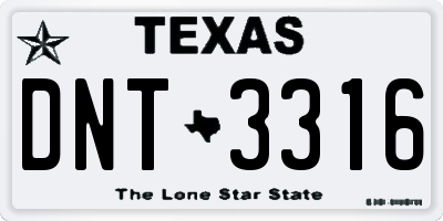 TX license plate DNT3316