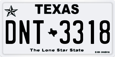 TX license plate DNT3318