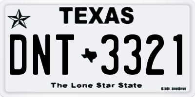 TX license plate DNT3321