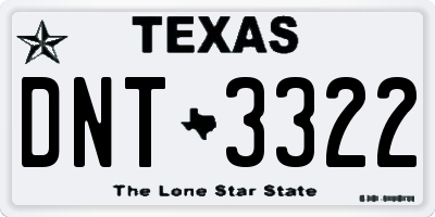 TX license plate DNT3322