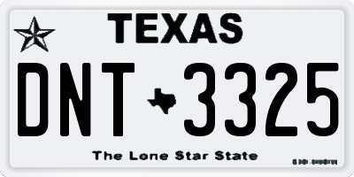 TX license plate DNT3325