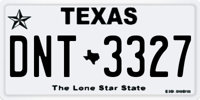 TX license plate DNT3327