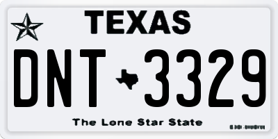 TX license plate DNT3329
