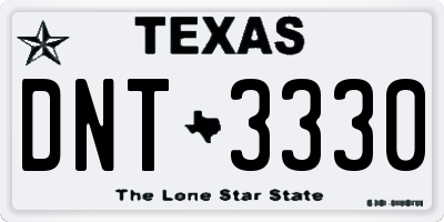 TX license plate DNT3330