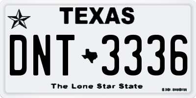 TX license plate DNT3336