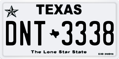 TX license plate DNT3338