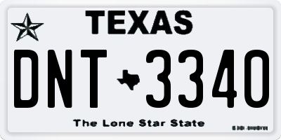 TX license plate DNT3340