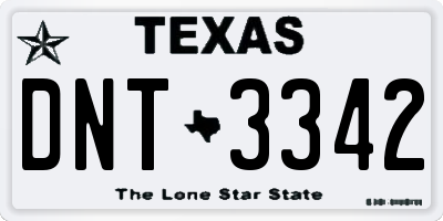 TX license plate DNT3342