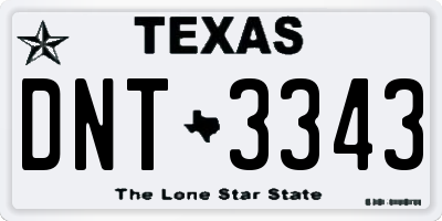 TX license plate DNT3343
