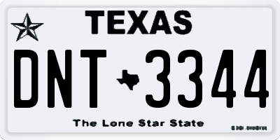 TX license plate DNT3344