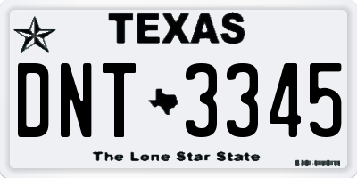 TX license plate DNT3345
