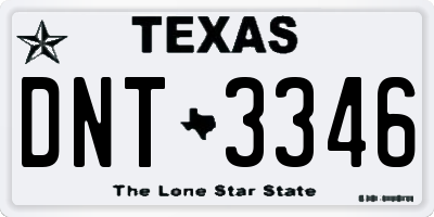 TX license plate DNT3346