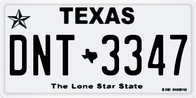 TX license plate DNT3347