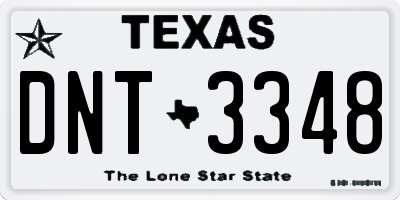 TX license plate DNT3348