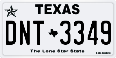TX license plate DNT3349