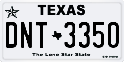TX license plate DNT3350