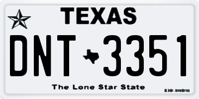 TX license plate DNT3351