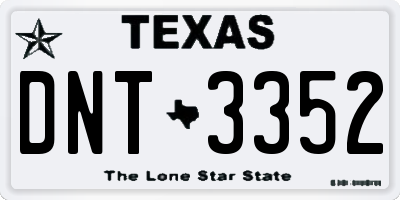 TX license plate DNT3352