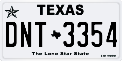 TX license plate DNT3354
