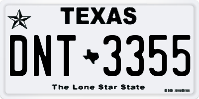 TX license plate DNT3355