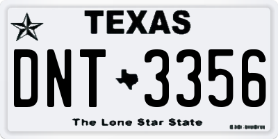 TX license plate DNT3356