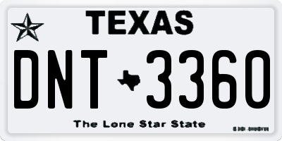 TX license plate DNT3360