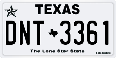 TX license plate DNT3361