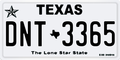 TX license plate DNT3365