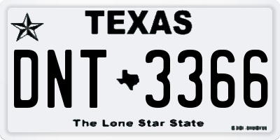 TX license plate DNT3366